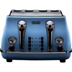 Delonghi CTOV4003.AZ Icona 4 Slice Toaster in Anita Blue